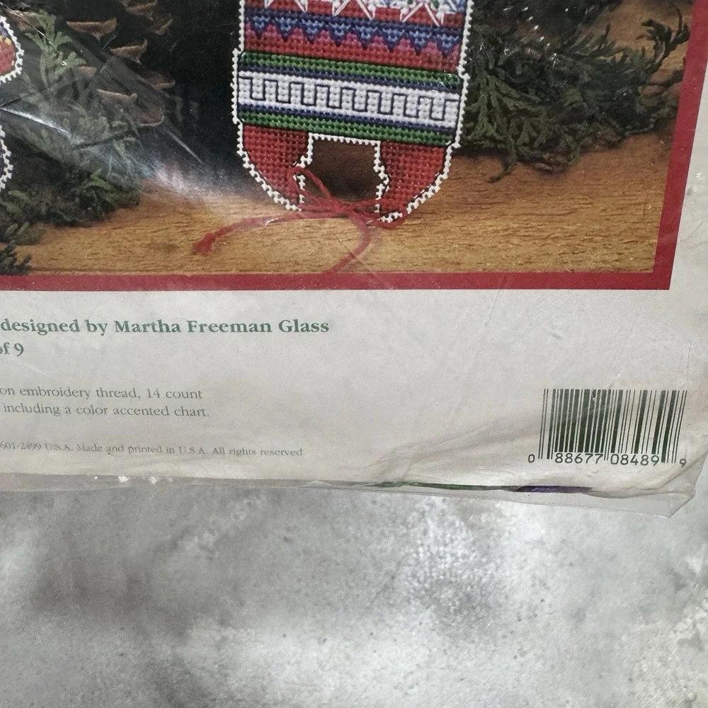 Dimensions Warm & Cozy Ornaments Set Of 9 Counted Cross Stitch Kit #8489 1986